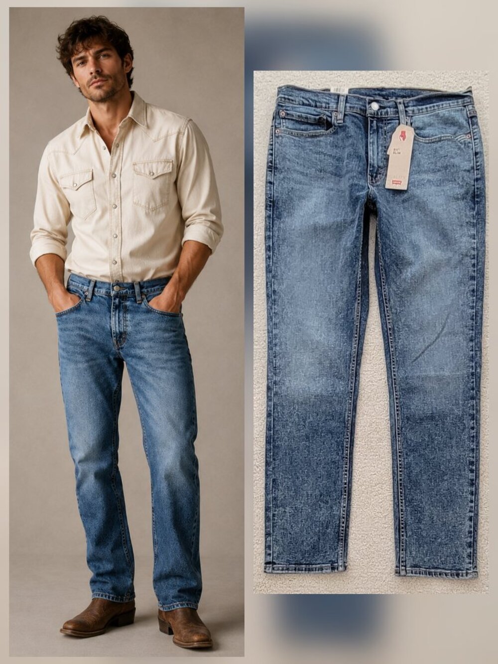 Levi's 511 Slim Stretch Jeans 34x32 NWT Light Wash Denim